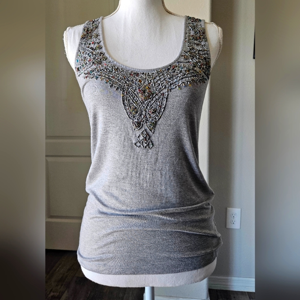 Rainbow Beaded Tank TWENTY ONE sz M